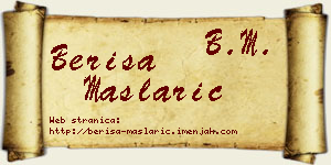 Beriša Maslarić vizit kartica